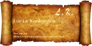 Luria Konkordia névjegykártya